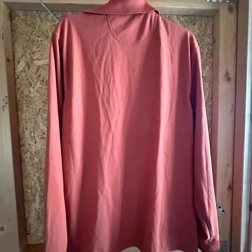 Greg Norman Collection Rust Long Sleeve Polo Shirt
